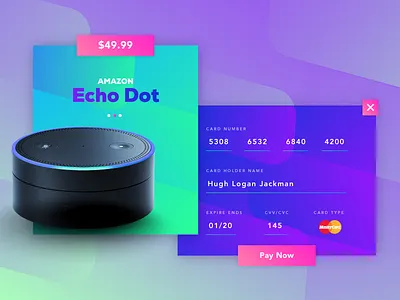 Credit Card Checkout Screen - #dailyui #002 002 amazon checkout credit card dailyui echo free gradient interaction ui ux web