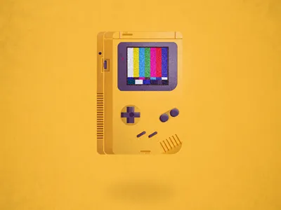 No signal IV digital gameboy illustration tv vector videogame yellow