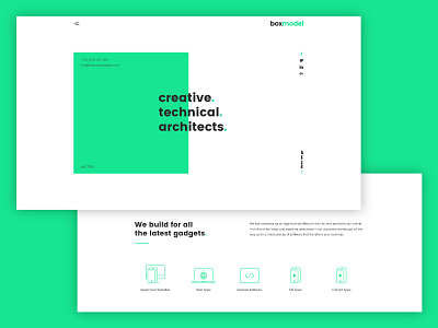 Boxmodel Homepage Concept agency digital flat green homepage landing mint refresh web website