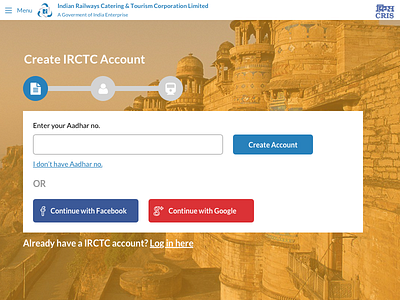 Sign up daily ui irctc sign up