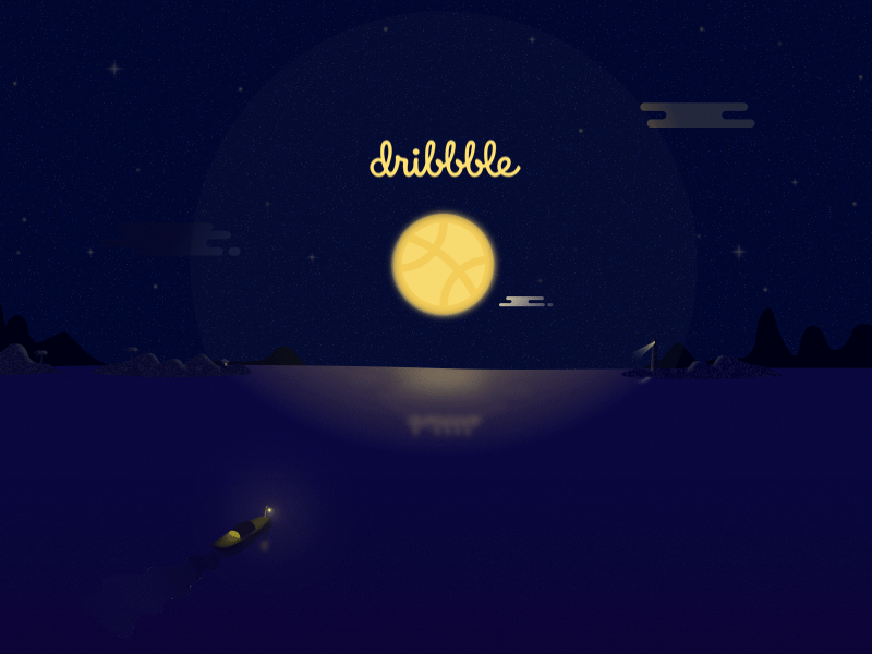 Hello！Dribbble！ gif illustration