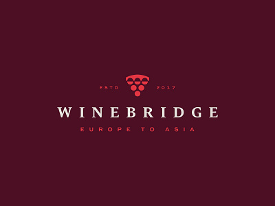 Wine Bridge asia bridge europe grape icon logo red white wine