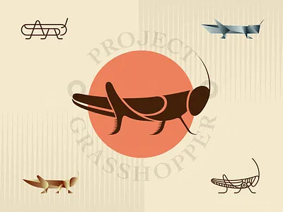GHP-Symbol Explorations animal bug cricket earth grasshopper insect logo origami wild