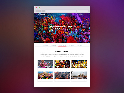 Events & Festivals page explore ui design uiux webdesign wireframe