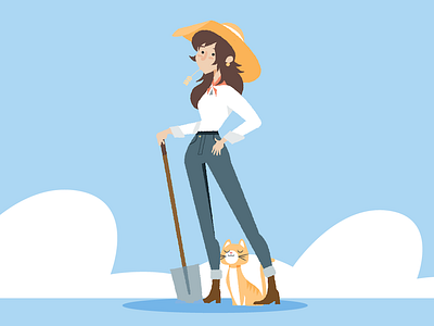 Farmer Girl agriculture farm farmer girl illustration indie stardew valley vector