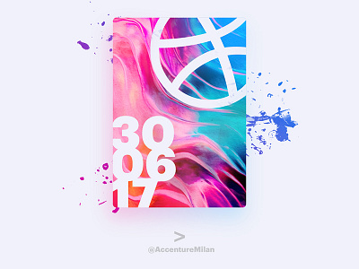 Dribbble Meetup Milan accenture behance card colors dribbble event invitation invite material design milan sketch