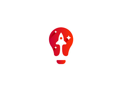 Light bulb + rocket branding light bulb logo mark rocket