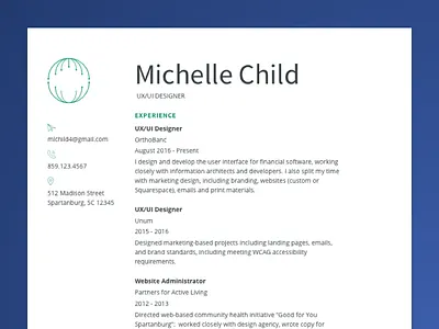 Resumé branding logo minimal