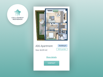 Apartment card apartment building button card floorplan gradient house link logo real estate ui ux