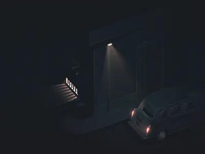 Night Scene Part.2 car dark home illustration light night night scene nightscene street „car at night