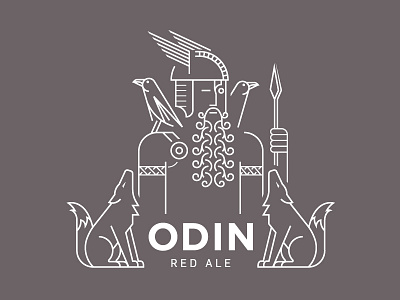 Odin Illustration beer beverage illustration linear monoline norse odin