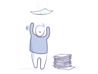 Billy receives a bill 📩 app branding character design identity illustration illustrator line paper purple