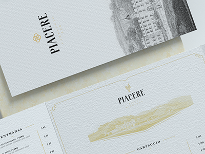 Piacere Menu branding design identity logo logotype menu naming