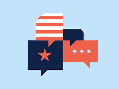 Talk Bubbles america american bubble flat freedom illustration patriotic speech star stars talk talking