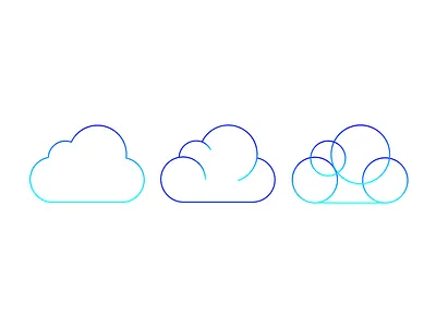Cloud circle cloud cute geometry gradient illustration interface ios material ui ux vector