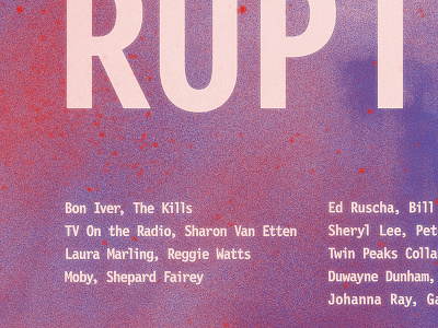 festival of disruption, yr 2 branding festival grain layout music noise photo poster texture
