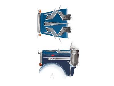 Exploring some Peterbilt Hood Graphic directions graphics peterbilt sketches truck