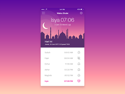 Waktu Sholat App app design graphic ios islamic landscape mosque pray praytime shalat sholat