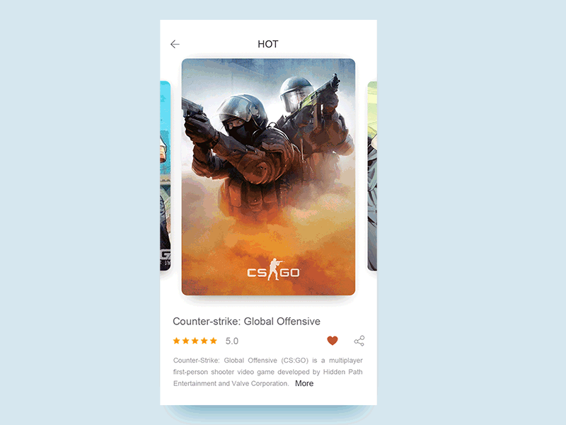 Game store daily game gif mobile ui ux