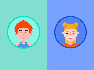 Boy & Girl Flat Avatar avatar boy character flat girl illustration profile