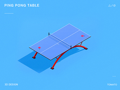 Ping pong table 3d building cartoon design
