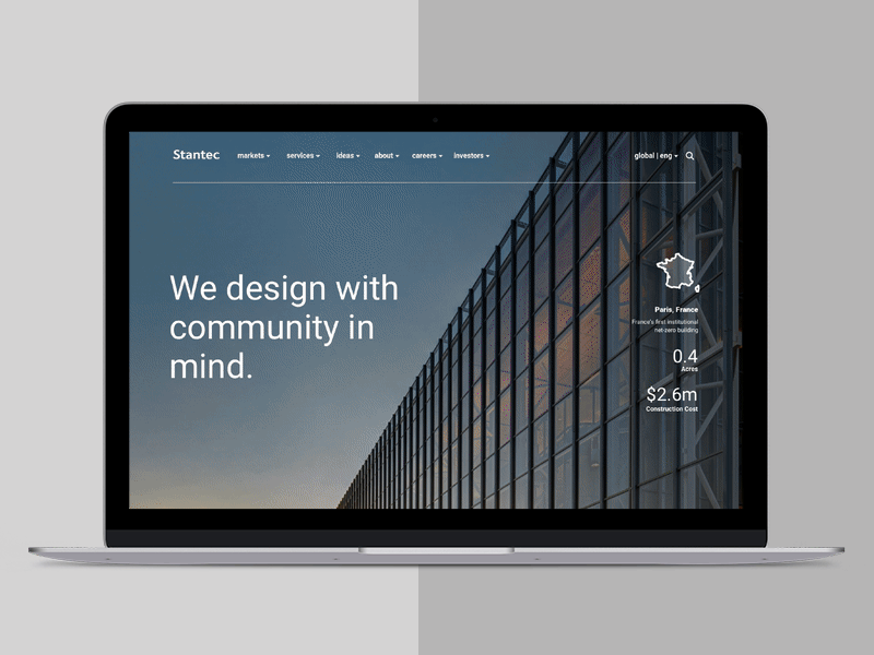 Hero Scrolling architecture gif hero interface map principle scroll stats