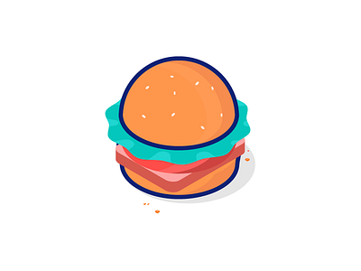 Burger burger food icon illustration isometric