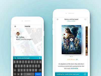 THEATRE - Movie Ticket App freebie ios mobileapp movie responsive ticket
