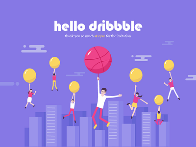 Hello Dribbble flat
