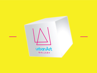 urbanArt gallery. Logo blue branding design gallery logo minimalism pink thuanhoang yellow