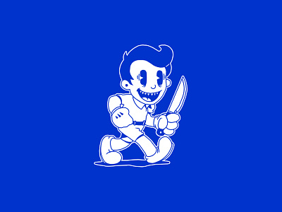 "Spite Boy" Cartoon Character apparel boy cartoon character clothing drawing illustration international klein blue logo print sticker vintage