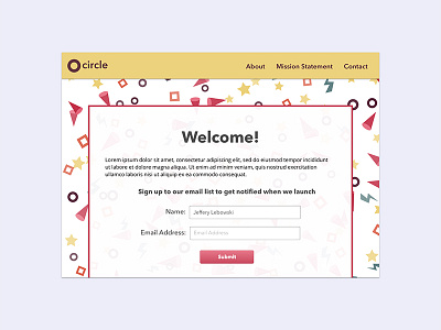 Daily UI #003 - Landing Page challenge confetti daily dailyui dailyui003 sketch ui wireframe