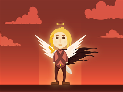 Angel Squad angel character design illustration sword vector wings