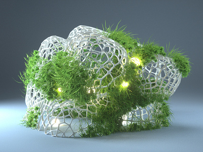 Urban&Nature 3d c4d cgi grass green grow octane plants render white