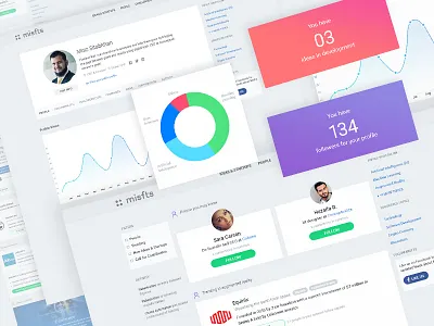 Misfts - Dashboard account dashboard graph pie chart profile ui user ux website