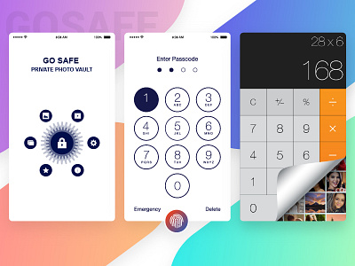 Go Safe Photo Lock - Private Photo Vault app hide icon interaction ios iphone mobile photo secure ui ux video
