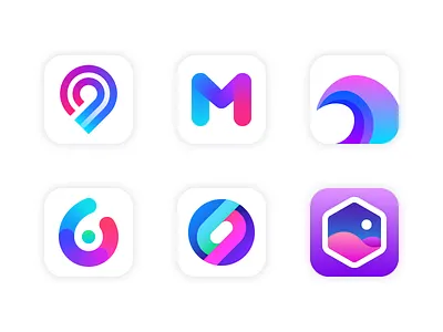 Application Icons app flat gradient icon launch ui wave