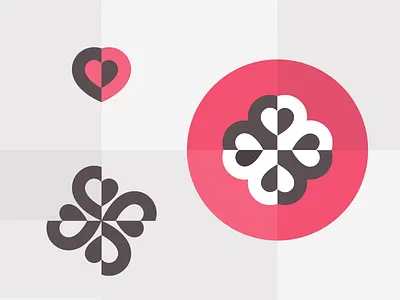 Heartwork abstract circle heart illustration logo negative print shape space