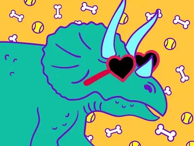 Dinos & chill vol.3 ball bone dinosaur illustration yellow