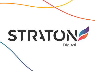 Straton Digital LogoMark agency colorful creative curve digital gradient lines studio