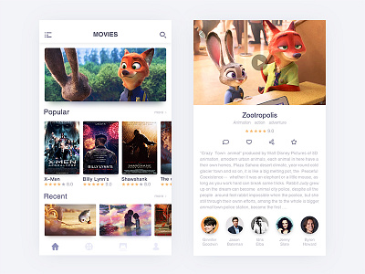 Movie Application app application designer interface movie ued ui