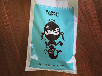 Badass Mermaid Mailer Bag badass badass skatemom jump rope kettlebell mermaid santa cruz