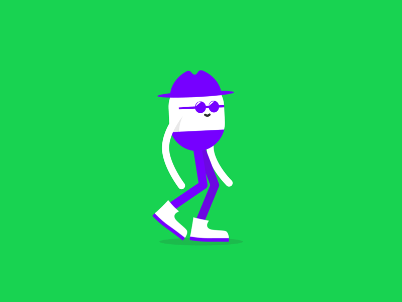 Kool Guy Strut 2d character design flat gif guy illustration loop photoshop strut walk cycle walking