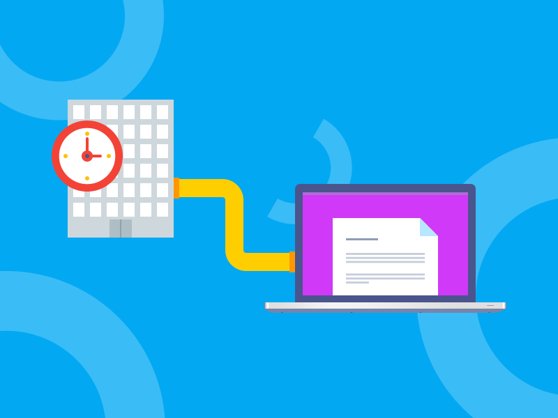 Making The Transition To A Fully Contract Based Agency agency animation blue device flat gif illustration laptop line