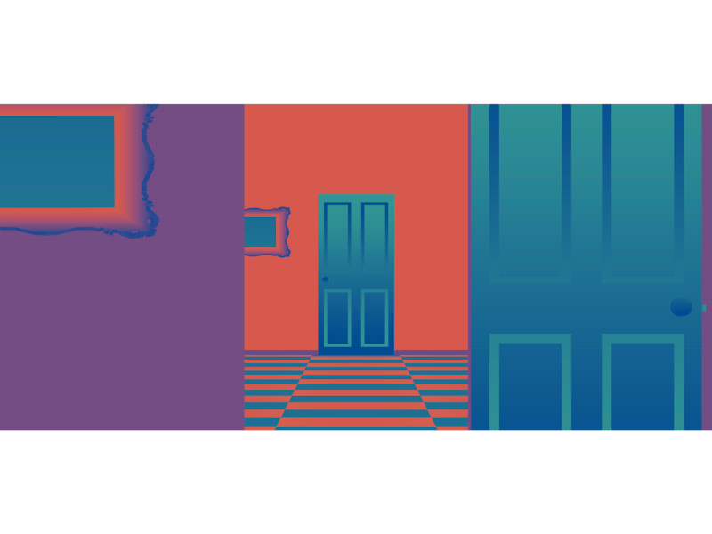 Out Of The Loop - Day 25 animation blue c4d door gif gifs key loop pink re resident evil walking