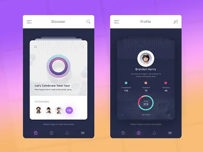 Freebies - Mobile App UI design app cards design events free download freebies ios map mobile profile ui