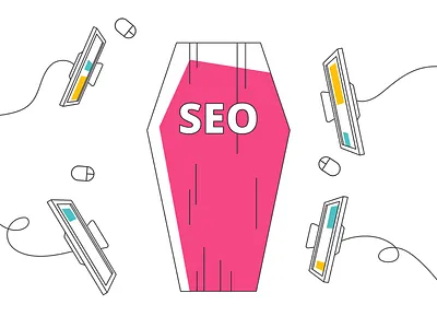 Seo: Dead Or Alive coffin death digital line art marketing minimal seo top