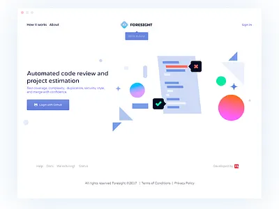 Foresight Landing Page code geometric illustration landing minimal shape simple