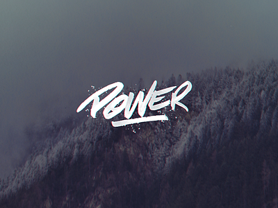 'POWER' lettering work. brush dirty glitch handlettering lettering power rough