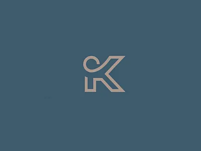 KC monogram blue c gold k logo monogram type